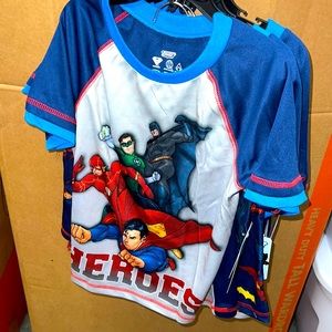 Justice League Boys 2 Piece Short Sleeve Pajama Set Lot of 3 Pairs Size Small